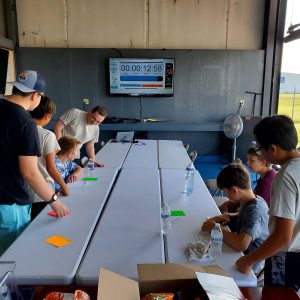 Students learning about aviation